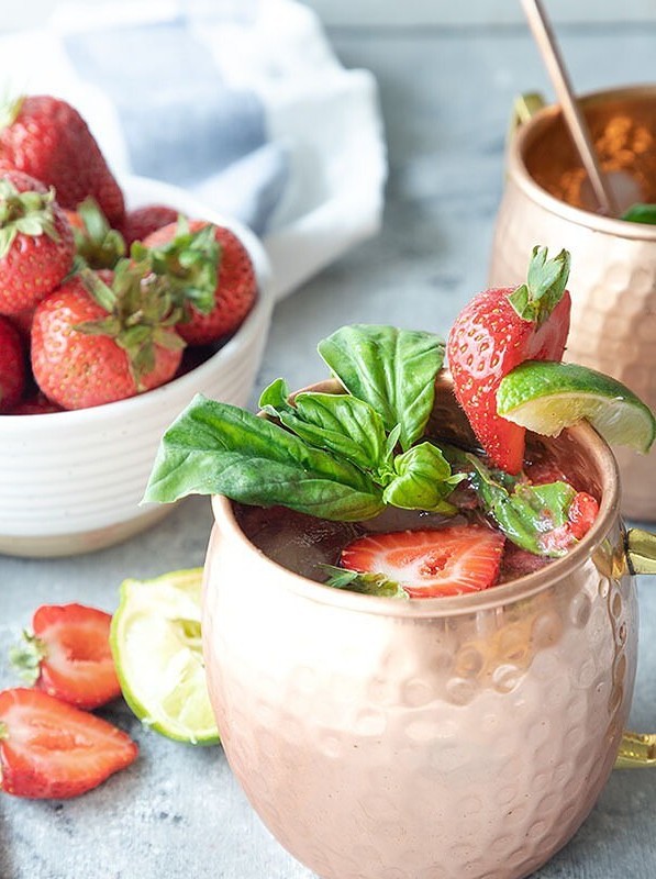 Strawberry Basil Mule