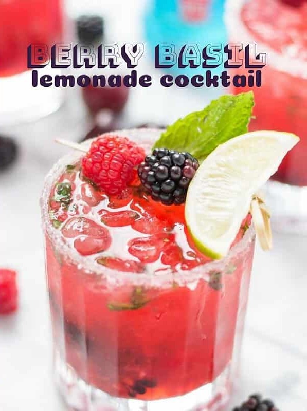 Berry Basil Lemonade Cocktail