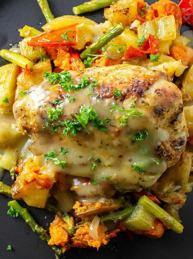 One Pan Roast Chicken and Vegetables