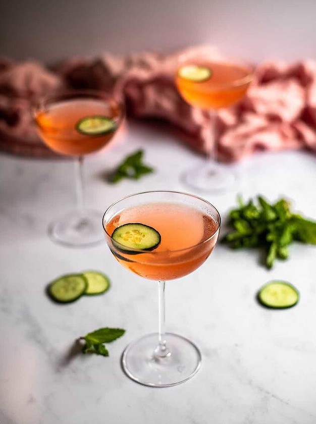 Strawberry Cucumber Gimlet