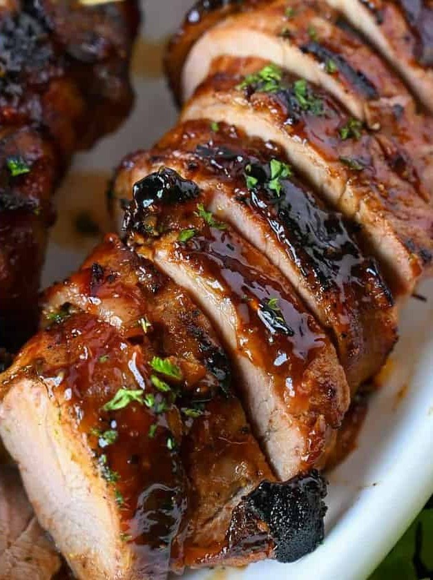 Bacon Wrapped Pork Tenderloins with Bourbon Sauce