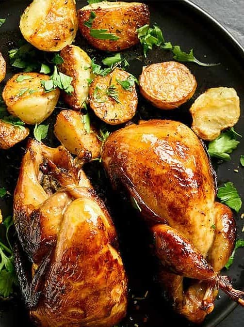 Roasted Quail with Potatoes