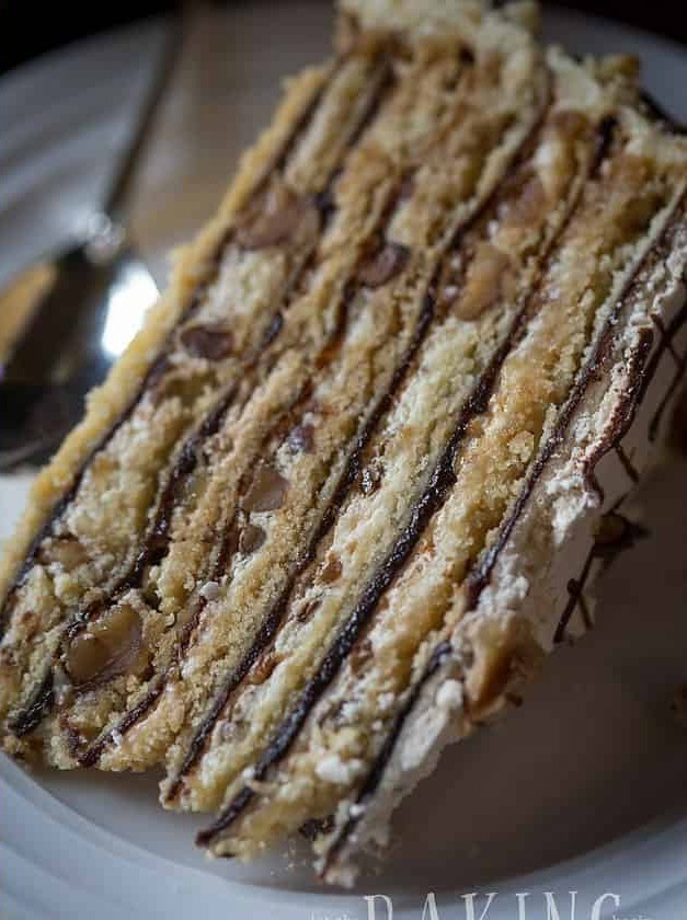 Shortbread Meringue Cake with Custard Buttercream