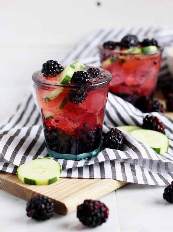 Blackberry Cucumber Gin and Tonic