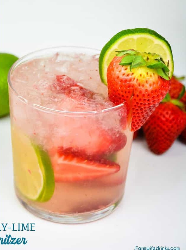 Strawberry Lime Vodka Spritzer