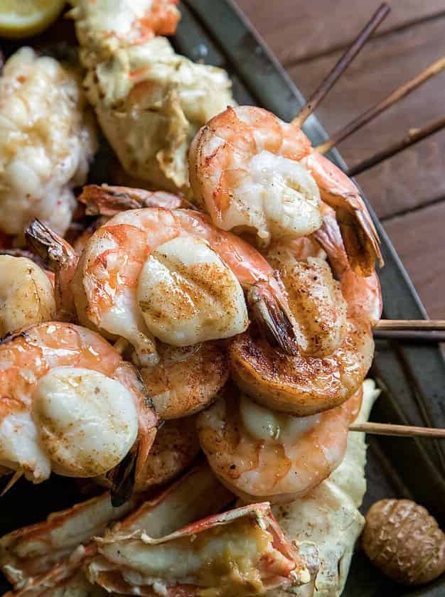 Traeger Shrimp and Scallop Skewers