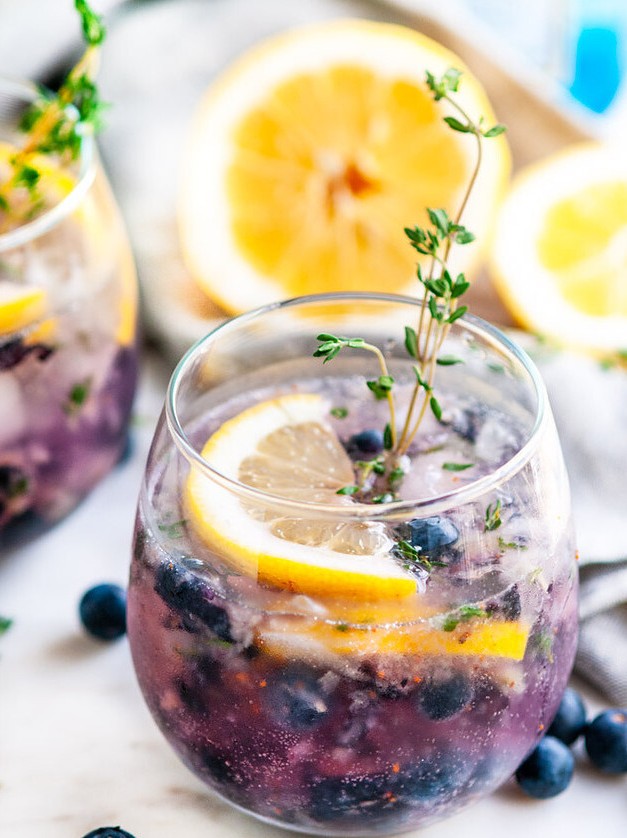 Blueberry Thyme Gin Fizz