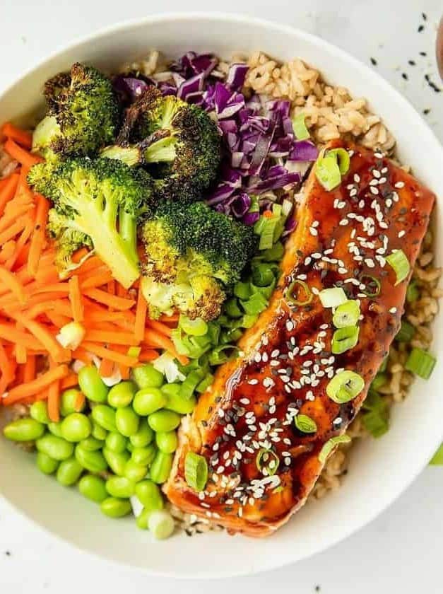 Teriyaki Salmon Buddha Bowls