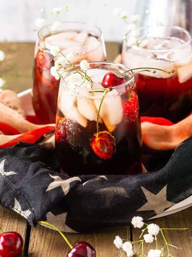 Cherry Vodka Sparkler Cocktail