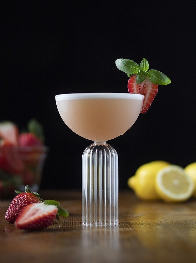 Strawberry Basil Gin Sour