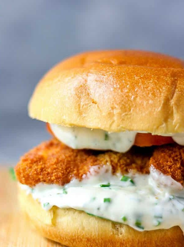 Crispy Fish Burger with Chips