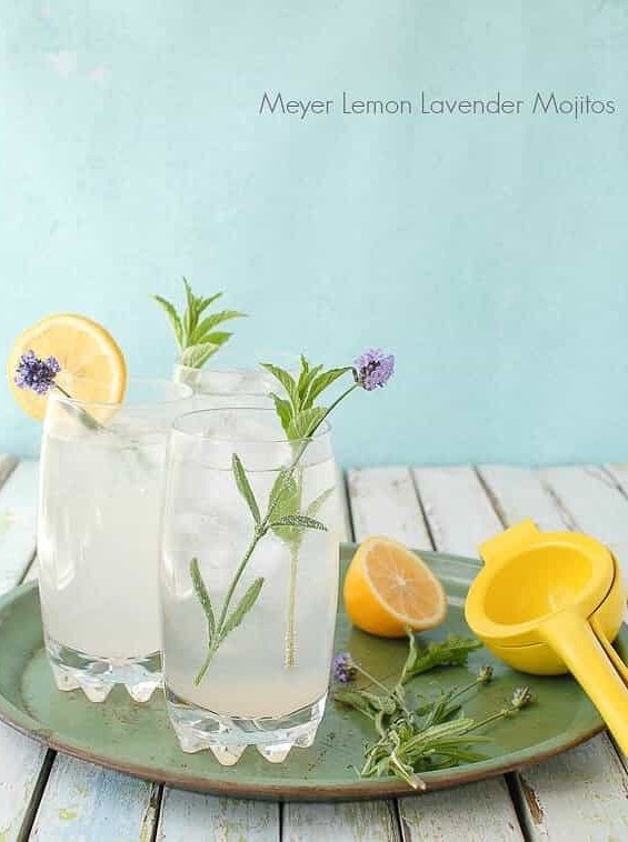 Meyer Lemon Lavender Mojitos