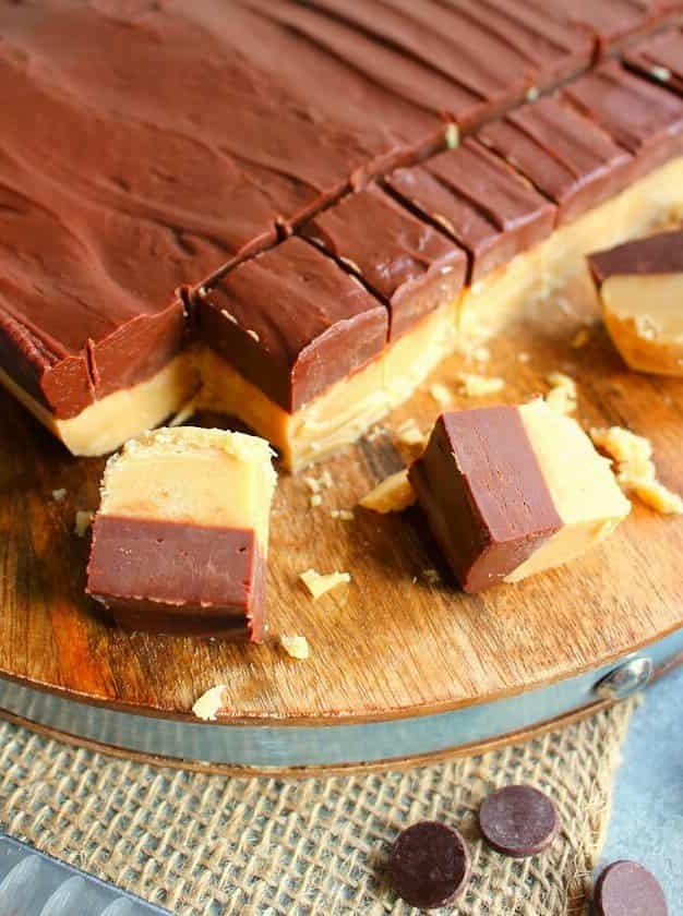 Layered Chocolate & Peanut Butter Fudge