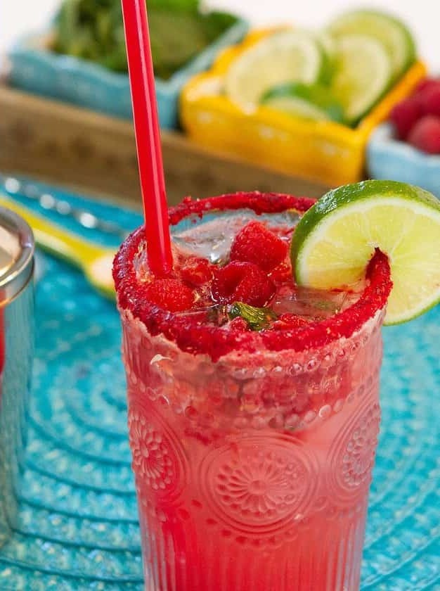 Non Alcoholic Raspberry Mojito