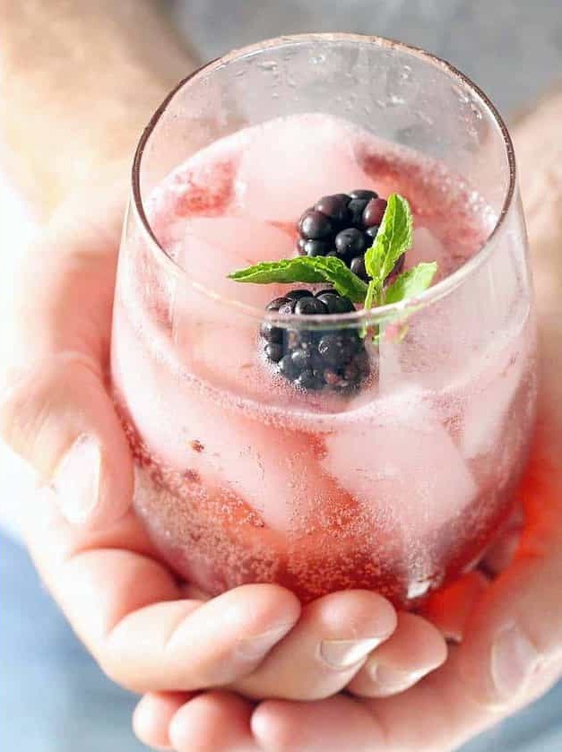 Honey Blackberry Mint Mocktail