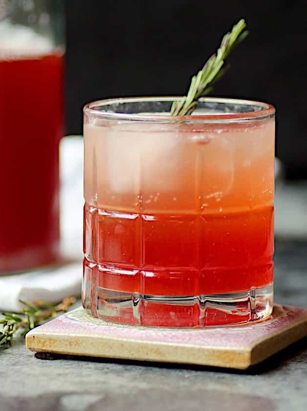 Strawberry Balsamic Shrub With Rosemary