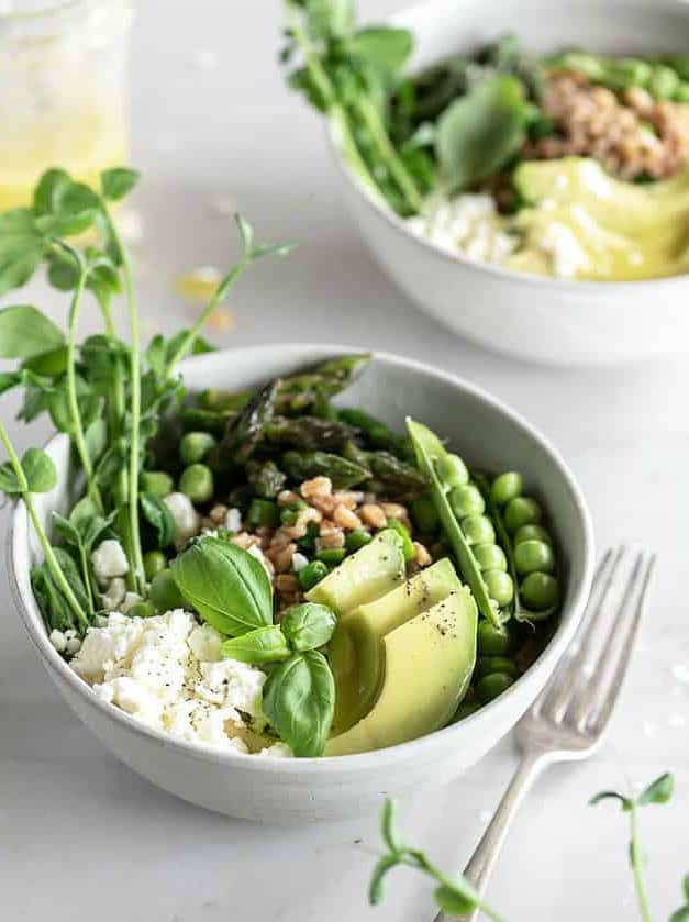 Farro Bowl with Spring Peas and Asparagus