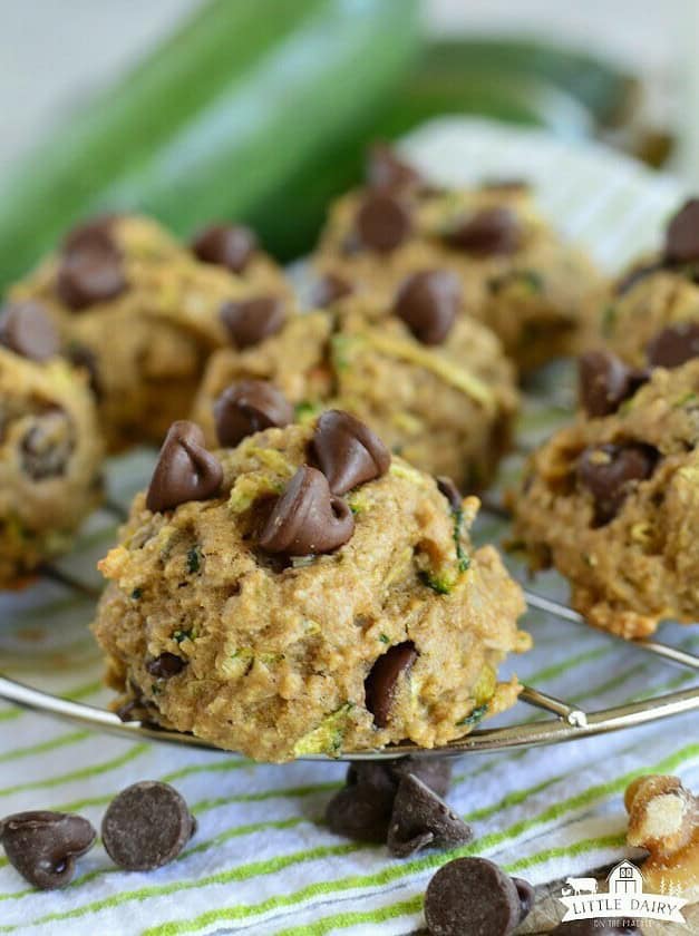 Zucchini Chocolate Chip Cookies with Oatmeal