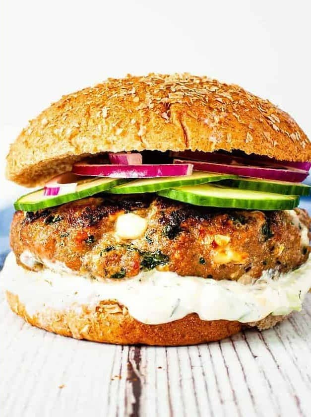 Spinach and Feta Turkey Burger