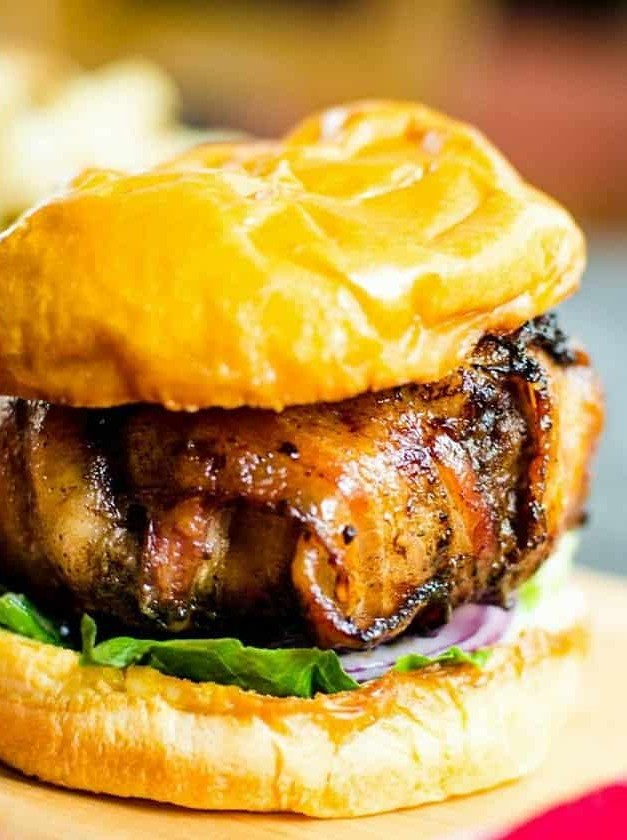 Cheesy Bacon Wrapped Burger