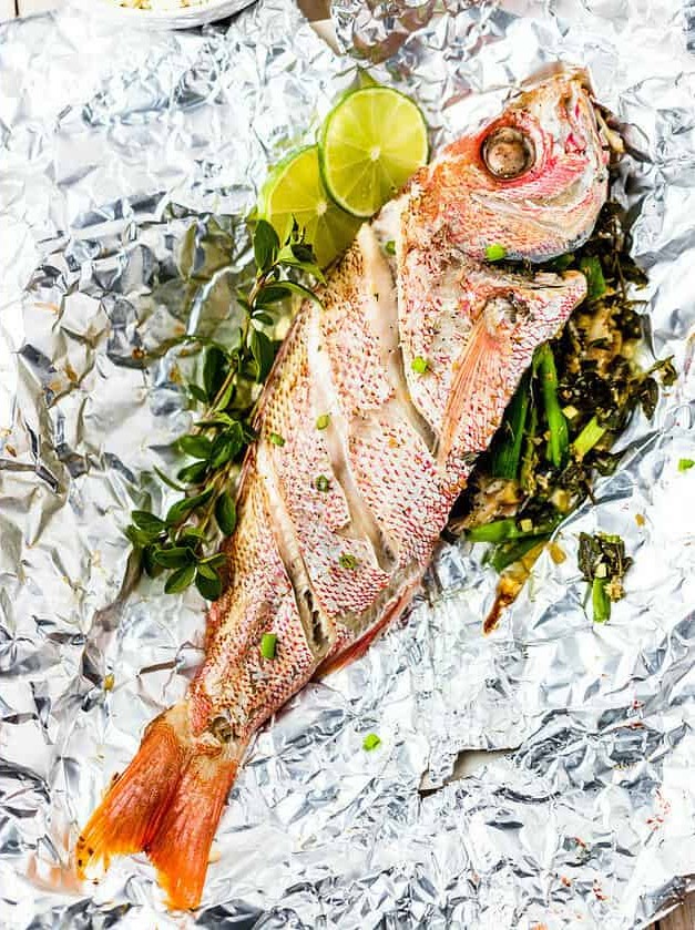 Foil Wrapped Oven Baked Red Snapper