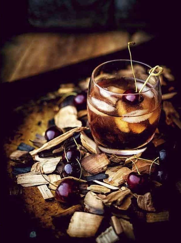 Smoked Cherry Old Fashioned Cocktail