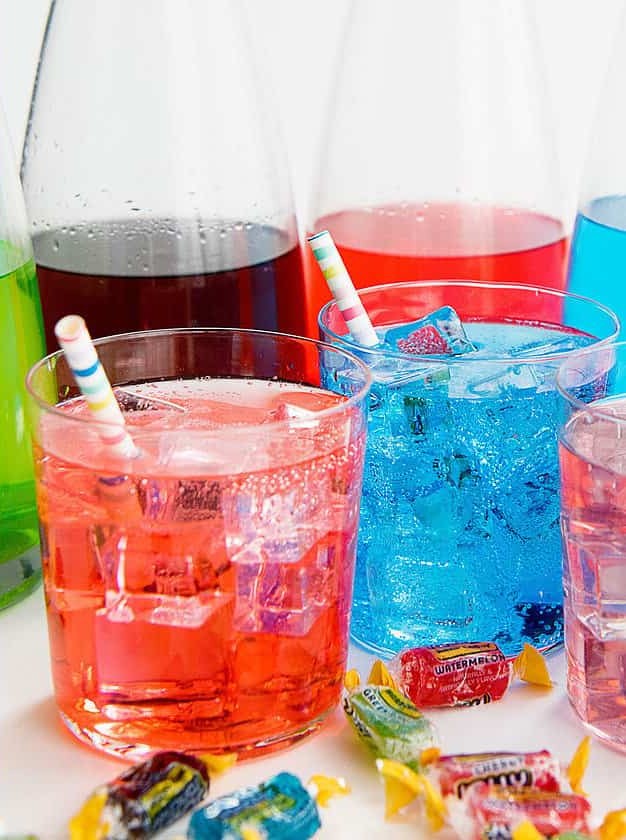 Rainbow Colored Jolly Rancher Vodka Cocktail