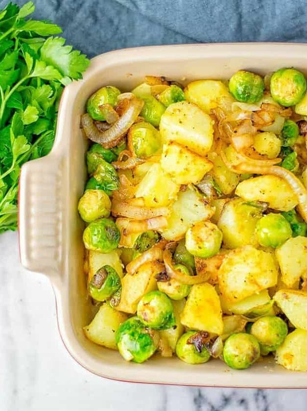 Garlic Brussels Sprouts Potatoes