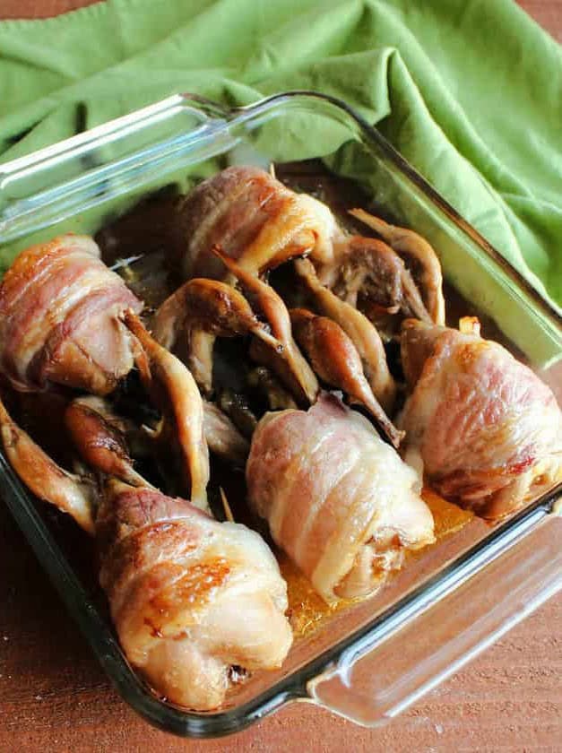 Roasted Bacon Wrapped Quail