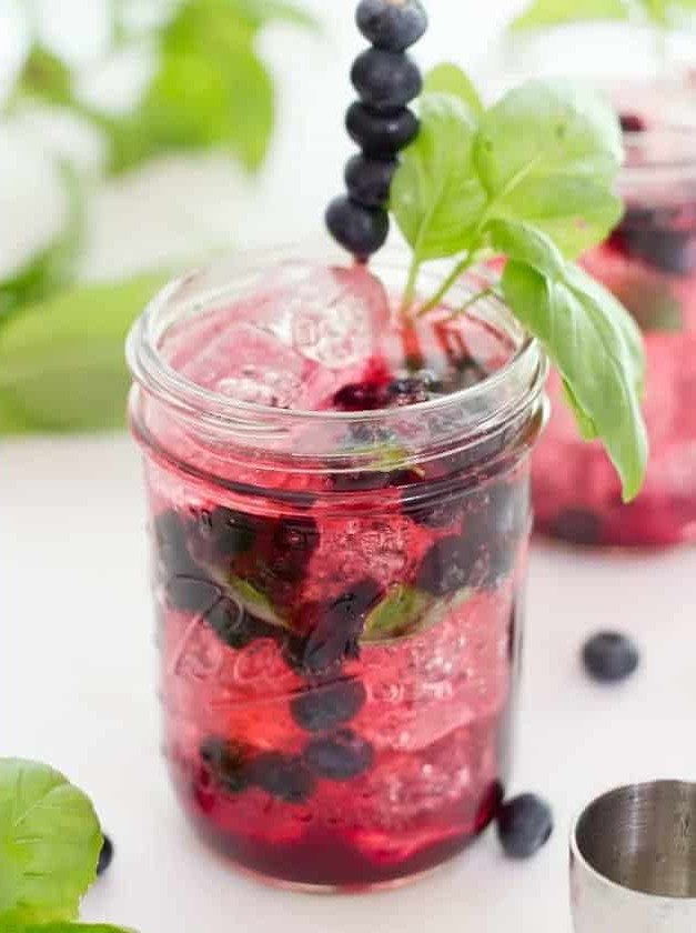 Blueberry-Basil Vodka Tonic