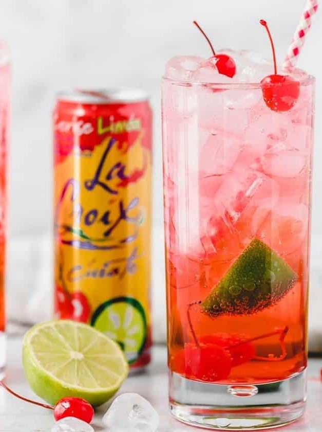 Cherry Lime La Croix Cocktail