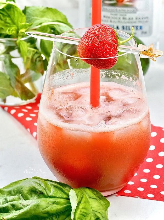 Tequila Strawberry Basil Cocktail