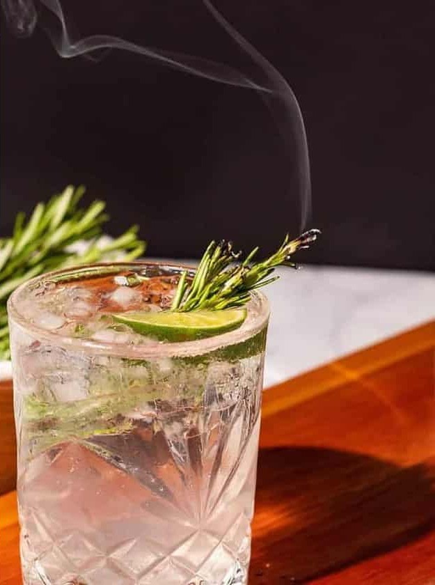 Smoked Gin and Tonic With Rosemary