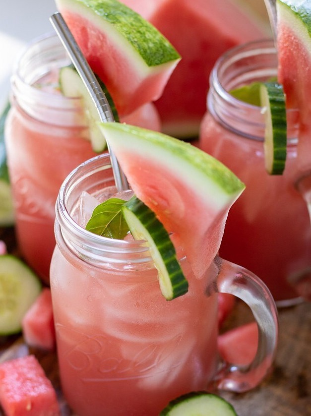 Watermelon Cucumber Basil Lemonade