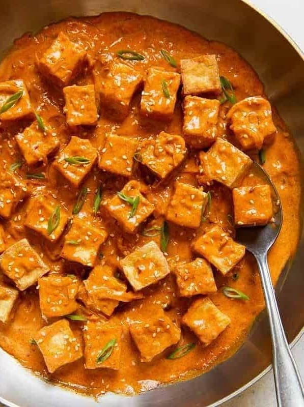 Spicy Tofu with Creamy Coconut Sauce