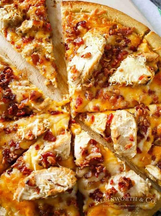 Grilled Chicken & Bacon Pizza with Garlic Cream Sauce