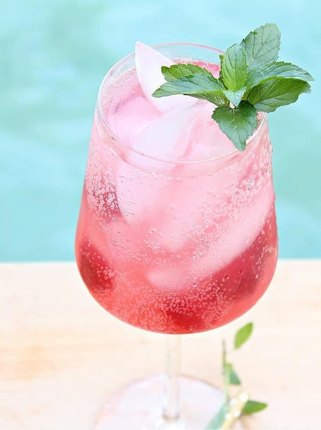 Sparkling Cherry Vodka Cocktail