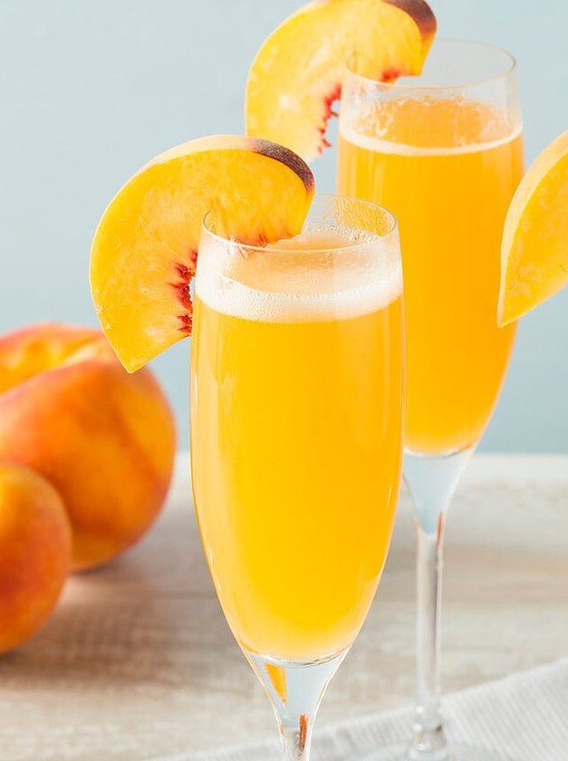 Prosecco Peach Bellini Cocktail