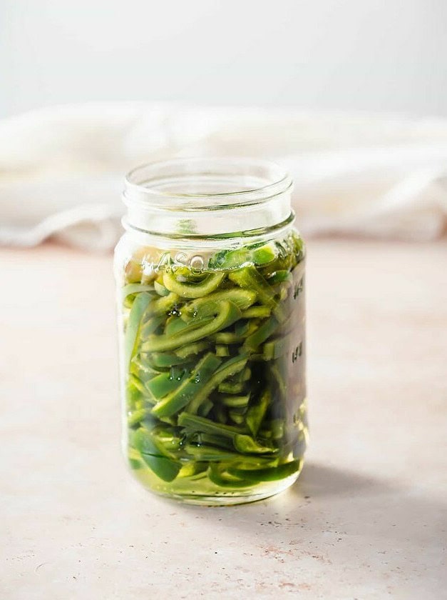 Quick Pickled Poblano Peppers