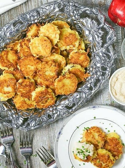 Mini Potato Latkes with Apple Creme Fraiche