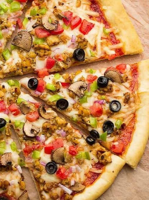 Vegan Pizza with Tempeh Sausage