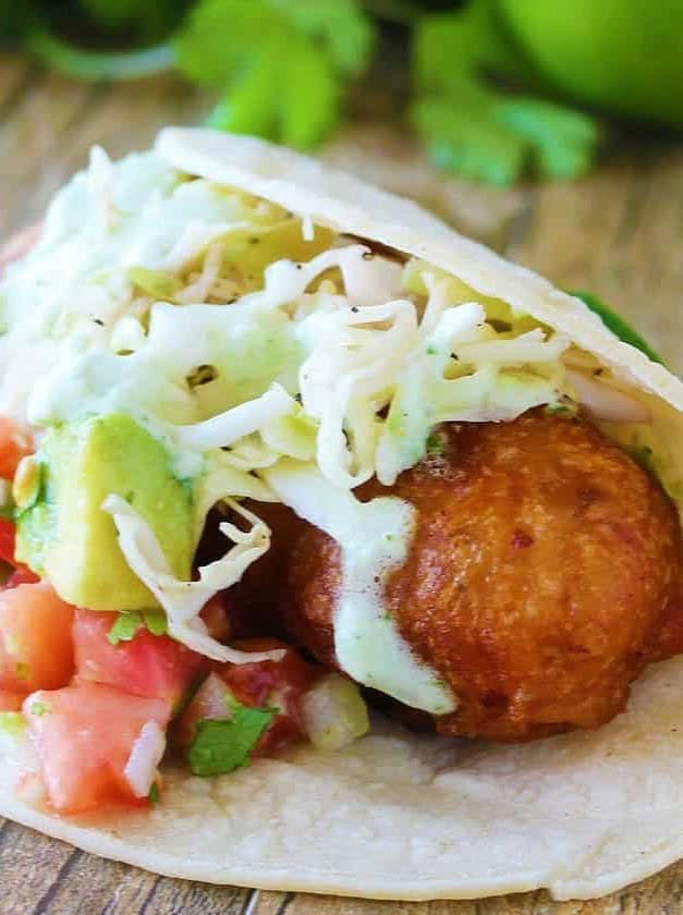 Battered Cod Fish Tacos