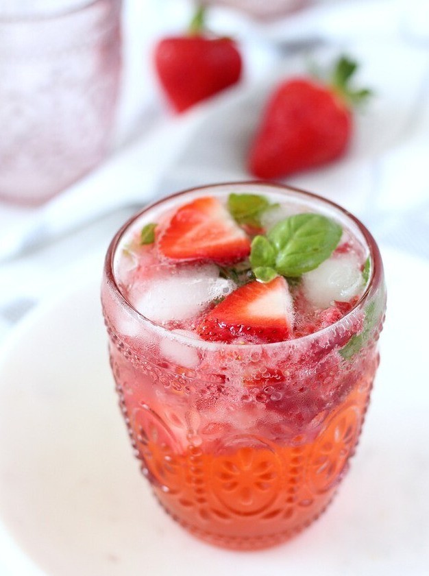 Honey Strawberry Basil Smash