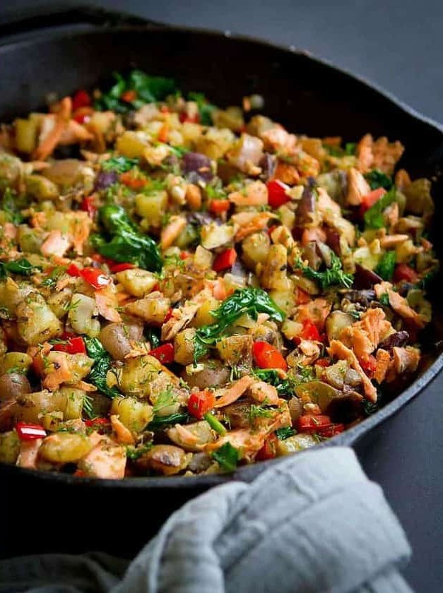 Skillet Salmon Potato Hash