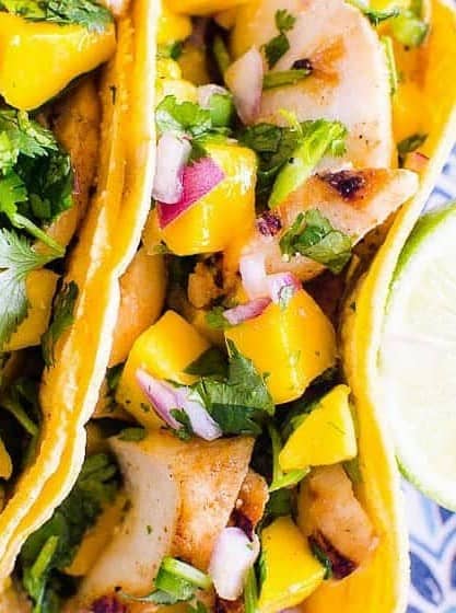 Grilled Fish Tacos with Mango Salsa