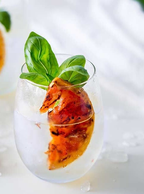 Charred Grapefruit and Basil Gin and Tonic