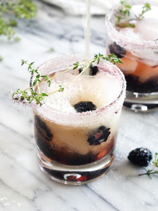 Blackberry Kombucha Vodka Smash