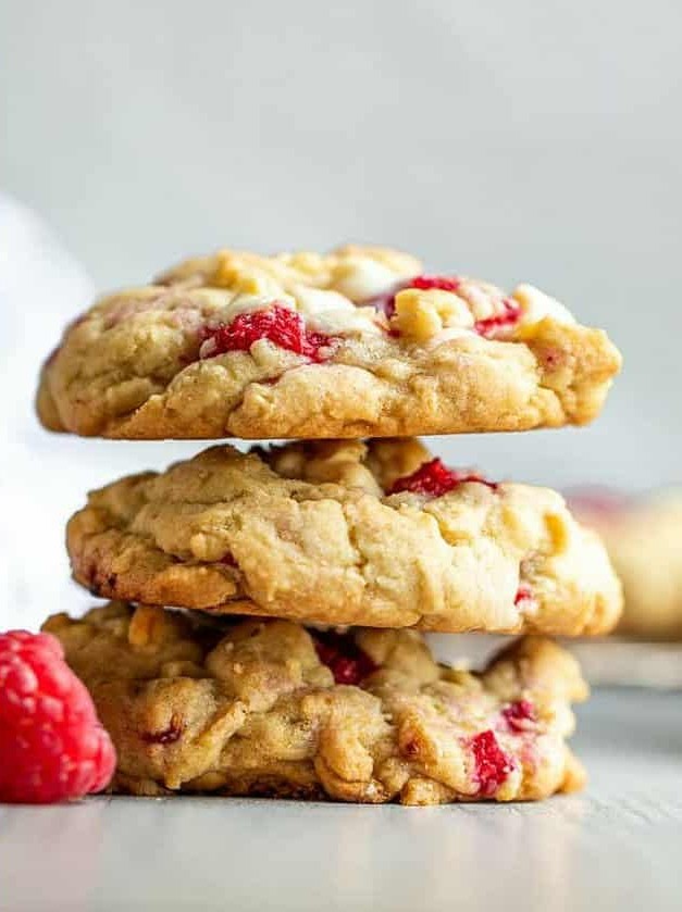 Bakery Style Raspberry White Chocolate Cookies