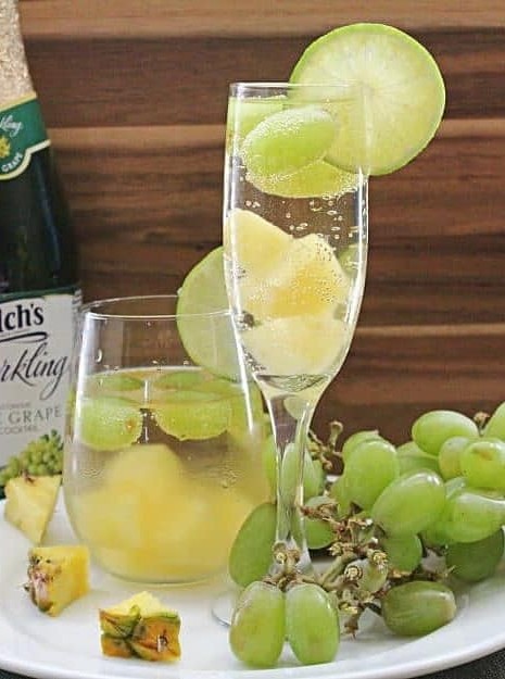 Sparkling White Grape and Pineapple Spritzer