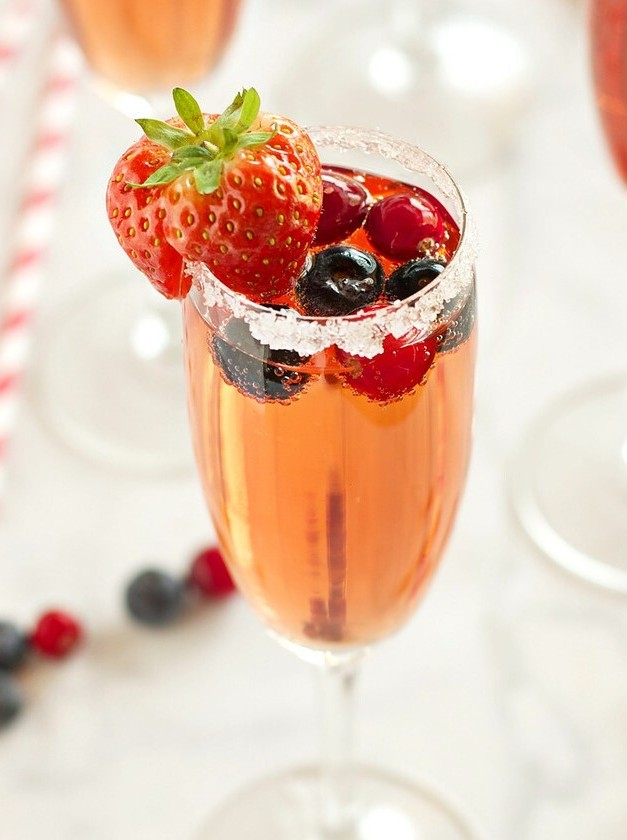 Sparkling Winter Berry Holiday Cocktail